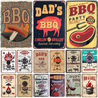 Fresh Dad S BBQ Metal Tin Sign - Vintage Retro Pin Up Wall Decor For Restaurant, BBQ Shop และ Food Signs Plate Plaque