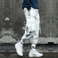 New Mens Cargo Pants Hip-Hop Loose Stitching Male Streetwear Trousers Harajuku Multi-pocket Contrast Joggers Full Length Pants