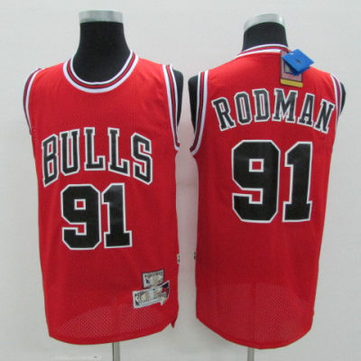 2020ใหม่ Nba บาสเกตบอลเสื้อผ้าผู้ผลิตการค้าต่างประเทศขายส่ง Retro สไตล์ Bulls No. 91 (ข้อผิดพลาดใหญ่) Rodman