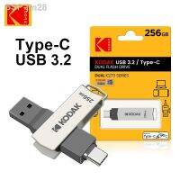 ไดรฟ์ USB แฟลชกันน้ำขนาดเล็ก ◄♝Jm28 KODAK-Tipo C U ดิสโก้ไดรฟ์ Cartão De Memória Do Carro USB 3.2 256GB K273ของแท้