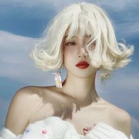 White wig female hair daily gold cos web celebrity Bob round Lolita girls head nature