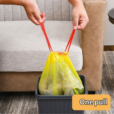 ♀ Disposable Thickened Drawstring Plastic Bag Point Break Type Garbage Cleaning Bag Garbage Bag Household Supplies Household