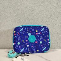 Kipling Ms. Simple Multifunctional Makeup Storage Bag Large Pen Box Starry Sky Blue K10551