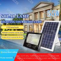 ไฟโซล่าเซล Solar lights LED 55W   ไฟสปอตไลท์ กันน้ำ ไฟ Solar Cell ใช้พลังงานแสงอาทิตย์ โซลาเซลล์