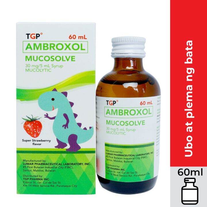 MUCOSOLVE Ambroxol 30mg/5ml/60ml Syrup 1 bottle Breaks up phlegm; for