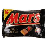 Mars Milk Chocolate 224g (16g x 14pieces) ช็อกโกแลตนมไส้คาราเมลและนูกัต ขนาด 224 กรัม (16 กรัม x 14 ชิ้น)