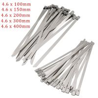 Width 4.6mm Self Locking Cable Ties Stainless Steel Tie Multi-Purpose Metal Strong Drawstring Strap Zipper Tie 10/15/20/30/40CM Cable Management