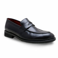 BROWN STONE PENNY LOAFERS MOC TOE MATTE BLACK