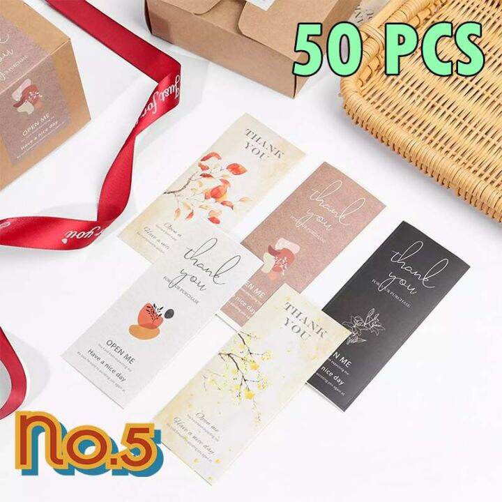 no-5-50-ชิ้น-thank-you-sticker-สติ๊กเกอร์ฉลากสี่เหลี่ยมผืนผ้า-thank-you-ขนาด-6x15-ซม