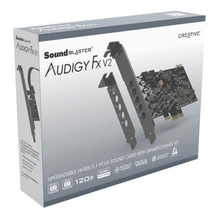 Creative Sound Blaster Audigy Fx V2 Hi-res 5.1 PCIe Sound Card SB1870 ...