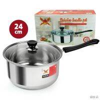 MUM หม้อสแตนเลส เครื่องครัวTelecorsa หม้อ  มีด้ามจับ ขนาด 24 ซม. TL-824A รุ่น Boiling-pot-stainless-TL- หม้อต้ม  หม้อหู