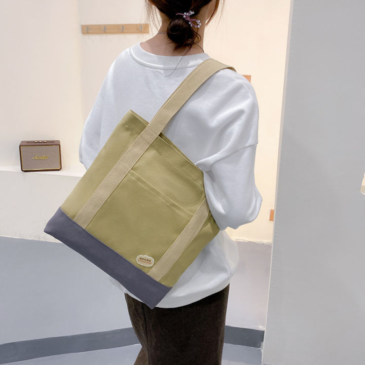 cod-ins-สาวไหล่ถุงผ้าใบเกาหลี-2022-กระเป๋าถือกระเป๋านักเรียนญี่ปุ่นความจุขนาดใหญ่-christmas-gift