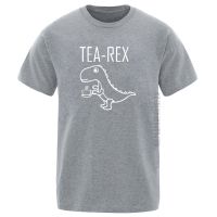 Tea Rex Print Mens Tshirts Funny Crew Neck Solid Color Graphic Tshirt Hop Cotton Homme