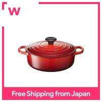 Le Creuset Cast Enamel Pot Signature Cocotte Japonese 24 Cm Cherry Red Gas IH Oven Compatible