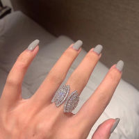 Fan-shaped Lab Diamond Finger Ring White Gold Filled Party Wedding band Rings for Women Bridal Promise Engagement Jewelry Gift2023