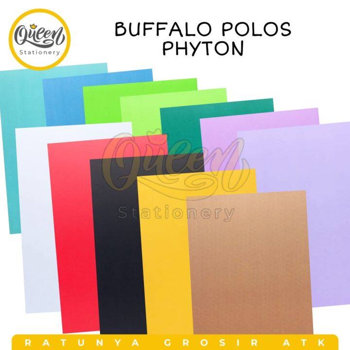 1 Pack 100 Lembar Kertas Buffalo Polos Phyton Kertas Cover Jilid