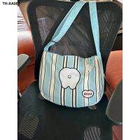 Blue Stripe Tooth Bag 2023 ใหม่Moriกระเป๋าMessengerกระเป๋าสะพายไหล่ความจุขนาดใหญ่สบายๆกระเป๋าโท้ทขนาดเล็กสด