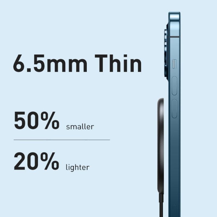 baseus-อุปกรณ์ชาร์จเหนี่ยวนำแม่เหล็กเครื่องชาร์จแบตเตอรี่ไร้สายแม่เหล็ก15w-สำหรับ14-13-12ที่ชาร์จแบตเตอรี่โทรศัพท์สำหรับ-airpod-3ชาร์จไร้สาย