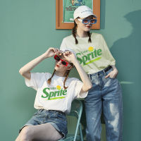 【New】เสื้อยืดคอกลมแขนสั้นสีขาว Sprite ins niche