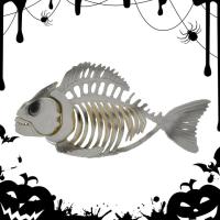 Fish Skeleton Halloween Halloween Fish Decor 9.5x6in Realistic Halloween Pose Stay Fish With Removable Chin Haunted Durable Fish Bones Decor For Halloween Decorations Party Props lovable