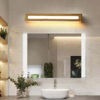 โคมไฟผนัง LED ที่ทันสมัยไฟหน้ากระจกนอร์ดิกจานอะคริลิกไม้ Sconces ในร่มไฟส่องสว่างตกแต่งบ้านห้องนอนห้องนั่งเล่นอุปกรณ์ตบแต่งห้องน้ำ