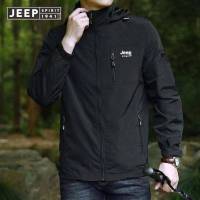 JEEP SPIRIT เสื้อแจ็คเก็ตผู้ชาย,แจ็คเก็ตลำลองหลายกระเป๋าแห้งเร็วเสื้อโค้ทผู้ชายทรงหลวมไซส์ใหญ่ระบายอากาศได้ดี