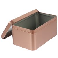 Tin Box Tea Storage Metal Tins Container Lid Lids Empty Rectangular Canister Coffee Candy Containers Organizer Tinplate Cookie Storage Boxes