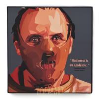 Hannibal Lecter ฮันนิบาล เลกเตอร์ ฆาตกรโรคจิต Anthony Hopkins รูปภาพ​ติด​ผนัง ​pop​ art พร้อมกรอบและที่แขวน กรอบรูป แต่งบ้าน ของขวัญ รูปภาพ