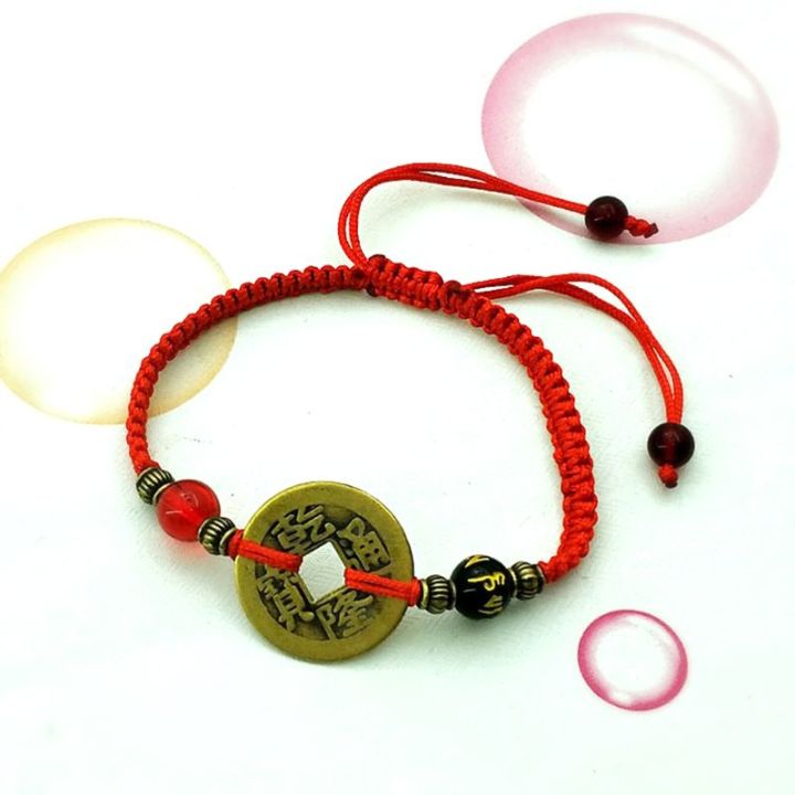 พระพุทธศาสนาหกคำเหรียญโบราณ-kabbalah-red-string-สร้อยข้อมือ-lucky-protection