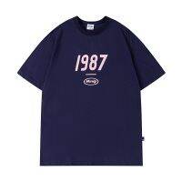 Mmlg Top Letter 1987 ใหม่เสื้อยืดลําลองสําหรับผู้ชายผู้หญิงแขนสั้นคอกลมทรงหลวม