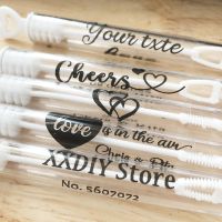 XXDIY-100 Clear Personalized Wedding Stickers Bubble Labels Bubble Wand Stickers Labels Gold/ whit customize (not bottles)