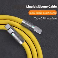 USB C Cable Fast Charging Cable Type C For Mobile Phones Charger Cell Phone USB Super Fast Charge 120W Silicone Cover Zinc Alloy