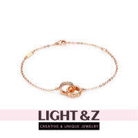 LIGHT &amp; Z สร้อยข้อมือแฟชั่นญี่ปุ่นและเกาหลีใต้ขายดีสร้อยข้อมือป่าทุกวันสำหรับผู้หญิงสีโรสโกลด์ไม่ซีดบุคลิกภาพที่เรียบง่ายไม่เล็กและสดของขวัญสำหรับเพื่อน