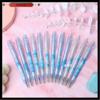 ALABINOH 12Pcs สีฟ้าสีฟ้า ปากกาน่ารักๆ พลาสติกสำหรับตกแต่ง ปากกาหมึกน่ารักแปลกใหม่ ของขวัญสำหรับเด็ก ปากกาแปลกใหม่ ออฟฟิศสำหรับทำงาน