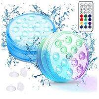 Pool Lights Submersible LED Lights with RF Remote,13 LED Waterproof Underwater Light with Magnets Suction Cups 2Pack