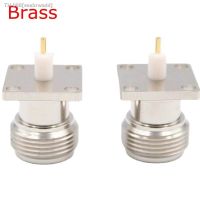 ♝✵ 1Pcs N Female Jack Connector L16 N Type Female 4-holes Flange Solder for Panel Chassis Socket Mount Deck PTFE Coax Antenna Brass