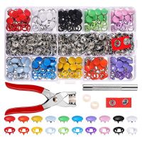 10 Colors Metal Sewing Buttons Hollow Solid Prong Press Studs Snap Fasteners for Clothes Bags