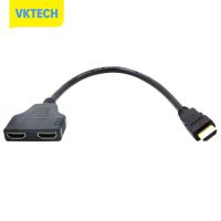 [Vktech] สายแยกสัญญาณที่รองรับ HDMI 1ตัวผู้ถึง2ตัวเมียที่รองรับ HDMI 1ใน2ตัวแปลงอะแดปเตอร์