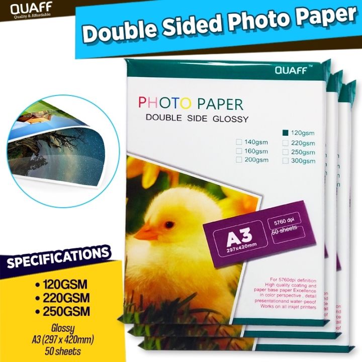 A3 A4 Size Quaff Double Sided Glossy Photo Paper 50 Sheets Pack Lazada Ph 2652