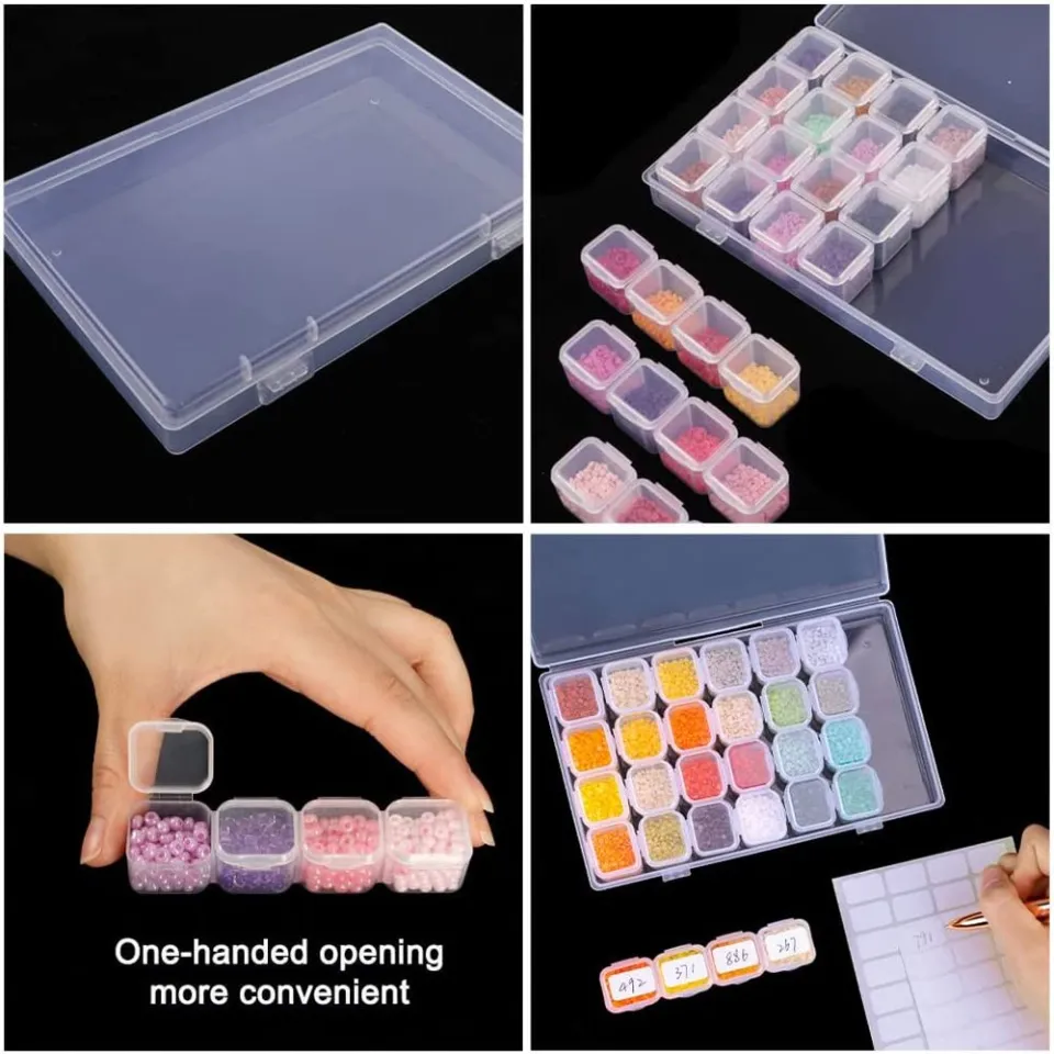 Dust-proof 28-grid Detachable Nail Art Accessories Storage Box, Plastic  Jewelry Organizer For Desktop