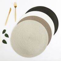 【CC】 Table Round Placemat Weave Dining Napkin Mats Bowl Hotel Cutlery Decoration Tray Braided coaster