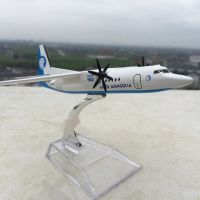 โมเดลเครื่องบิน 16cm Alloy Metal Air Aero Mongolia Fokker 50 F50 F-50 Airlines Airways ทำด้วยเหล็ก มีฐานตั้งโชว์ สวย งานละเอียด - ของขวัญ ของสะสม ตั้งโชว์เสริมฮวงจุ้ย