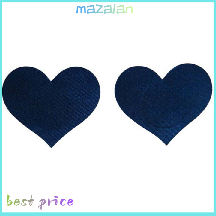 mazalan-สติกเกอร์ติดหน้าอกร่างกายผู้หญิง2ชิ้นสติกเกอร์ติดแผ่นปิดหัวนมรูปหัวใจแบบใช้แล้วทิ้ง