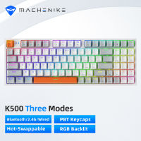 [จัดส่งภายใน 3 วัน ]Machenike K500 Hot Swappable Mechanical Keyboard สามโหมดไร้สายบลูทูธ/2.4G/คีย์บอร์ดแบบมีสายคีย์บอร์ดเล่นเกม 90% คีย์ RGB Backlit wireless keyboard