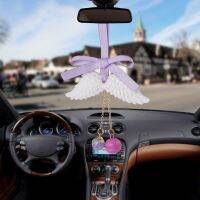 【LZ】✇  Asas de anjo pendurado carro pingente enfeites de carro Auto Interior espelho retrovisor Decoração Dangle Trim Presentes para menino menina amigo família