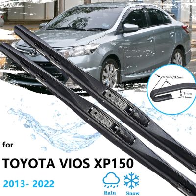 ที่ตัดโตโยต้า Vios รถซีดานยาริสรถลิมูซีน MK3 XP150 2013 ~ 2022ที่ตัดที่ปัดน้ำฝนไม่มีกรอบหน้าต่างด้านหน้าอุปกรณ์เสริมแท็บเล็ตตะขอ U J