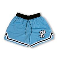 Inaka Power Shorts Men Women Basketball GYM Workout Mesh Double Layer Embroidery Basketball Shorts Blue