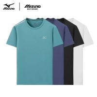 Mizuno เสื้อยืดแขนสั้นผู้ชาย,เสื้อยืดผู้ชายแบบแห้งเร็วแขนครึ่งคอกลมลำลองกลางแจ้งเสื้อยืดผู้ชายฤดูร้อน