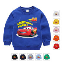 Lightning McQueen เสื้อกันหนาวสำหรับเด็กชายหญิงแขนยาวฤดูใบไม้ผลิฤดูใบไม้ร่วงเกาหลีการ์ตูน Crew คอเสื้อกันหนาวเด็ก Casual Top ผ้าฝ้ายเสื้อยืด1-8ปี