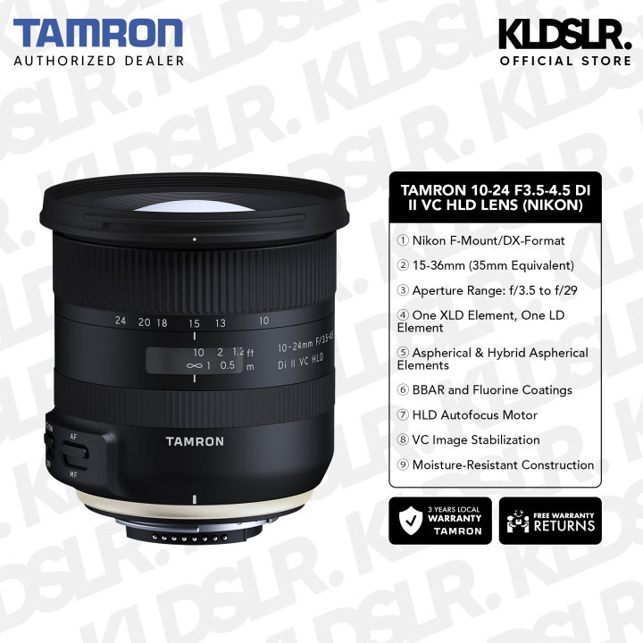 Tamron 10-24mm F3.5-4.5 Di II VC HLD Lens (Nikon) (3 Years Tamron